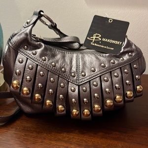 B MAKOWSKY LEATHER SHOULDER BAG